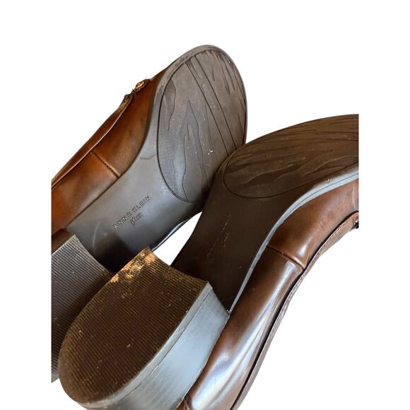 Anne Klein Flex Dagney Heeled Horsebit Loafers Brown 9.5 - Picture 7 of 9
